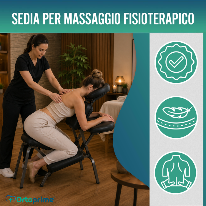 Sedia da Massaggio Pieghevole con Poggiatesta Regolabile