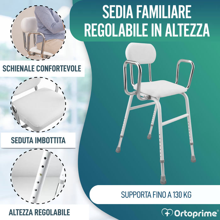 Sedia di Supporto con Braccioli | Regolabile in Altezza