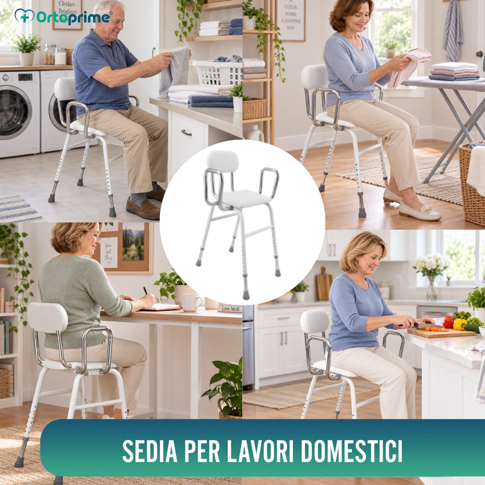 Sedia di Supporto con Braccioli | Regolabile in Altezza