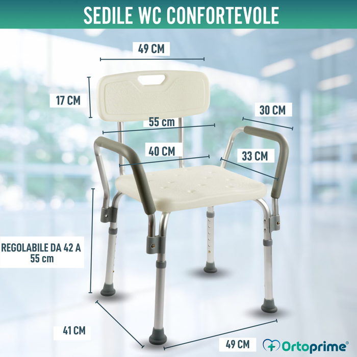 Sedia da Doccia con Braccioli Comfort
