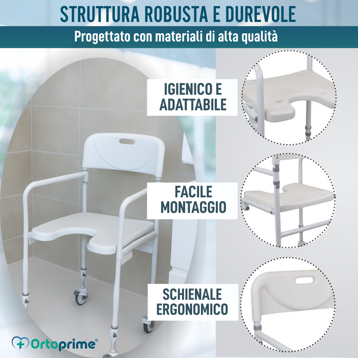 Sedia Doccia a U | Seduta Bagno Pieghevole