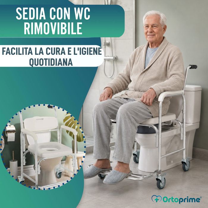 Sedia Doccia WC con Piedi Pieghevoli