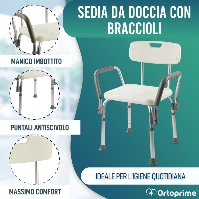 Sedia da Doccia con Braccioli Comfort