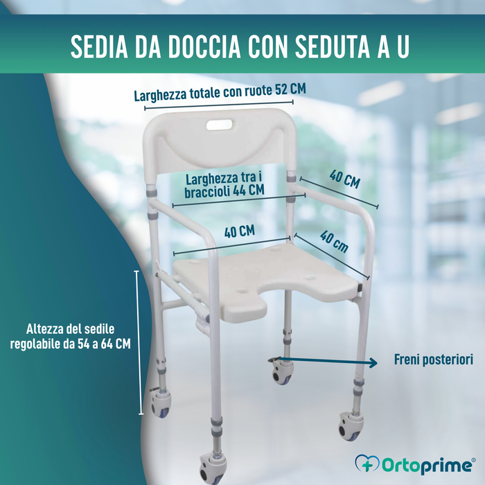 Sedia Doccia a U | Seduta Bagno Pieghevole