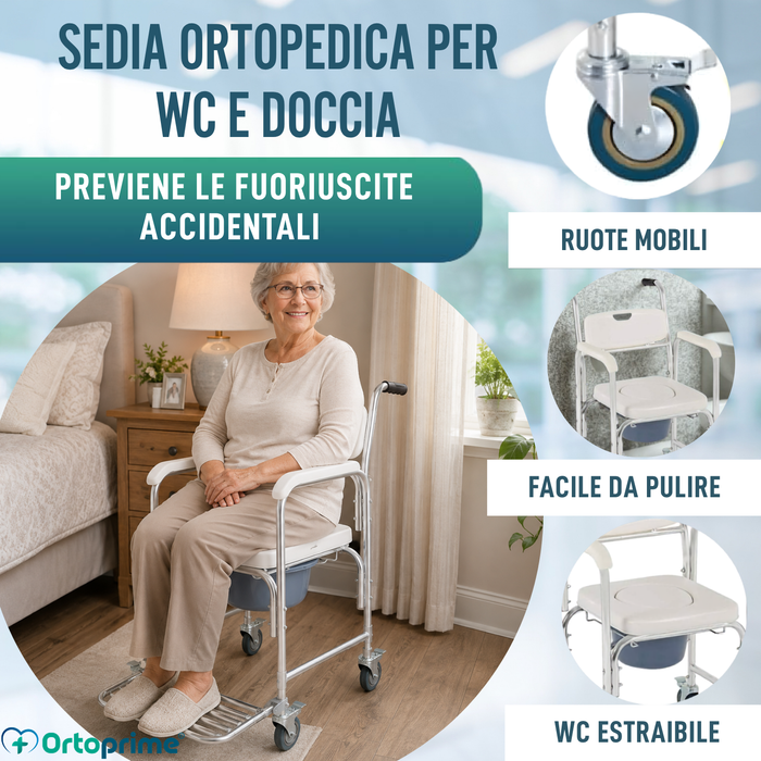 Sedia Doccia WC con Piedi Pieghevoli