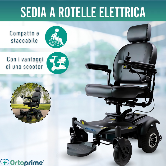 Sedia a Rotelle Elettrica Smontabile con Joystick Digitale