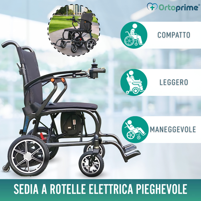 Sedia Elettrica per Disabili Compatta | Fibra di Carbonio