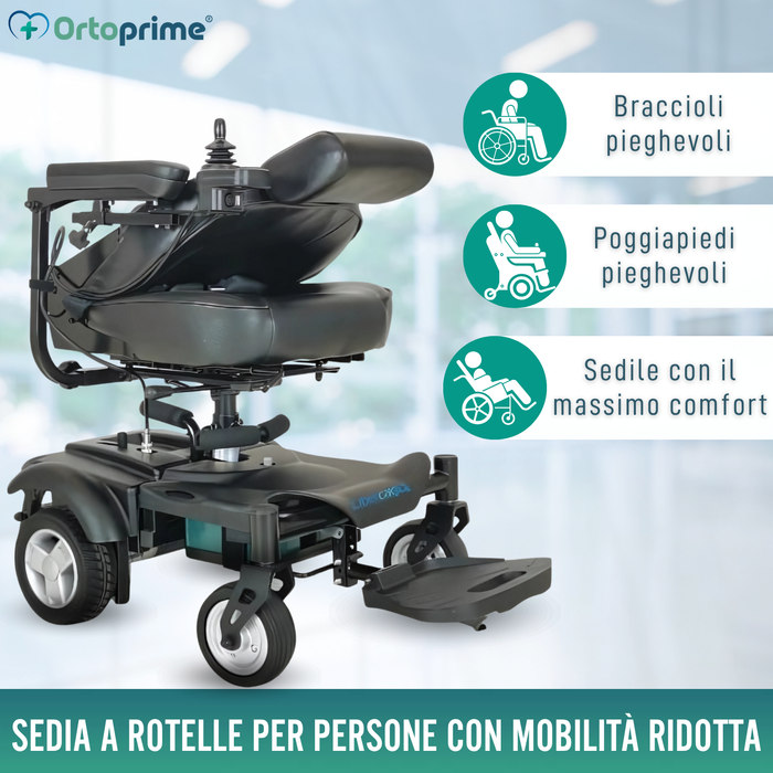 Sedia a Rotelle Elettrica Smontabile con Joystick Digitale