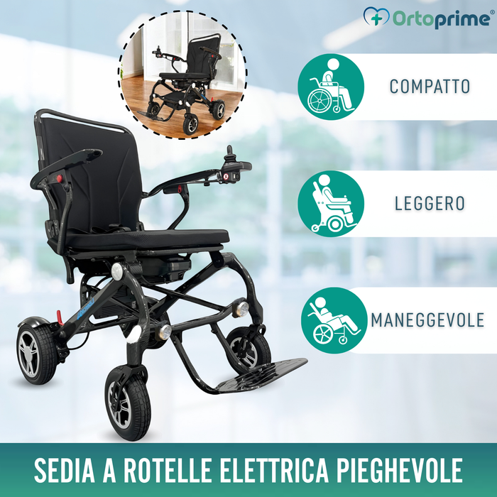 Sedia a Ruote Elettrica ad Alte Prestazioni Trasportabile