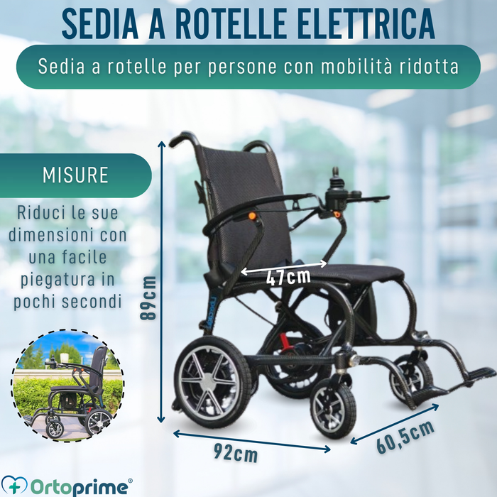 Sedia Elettrica per Disabili Compatta | Fibra di Carbonio