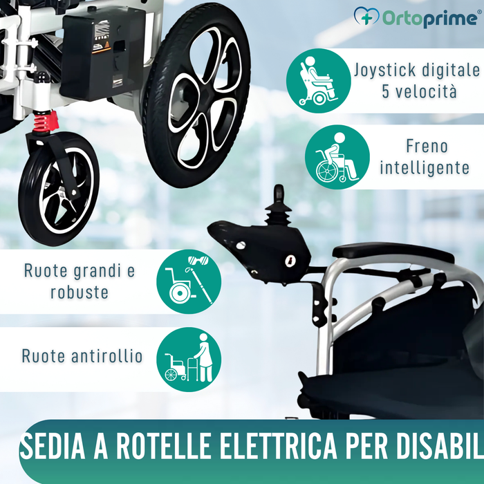 Sedia Elettrica Pieghevole con Batterie al Gel | 5 Velocità