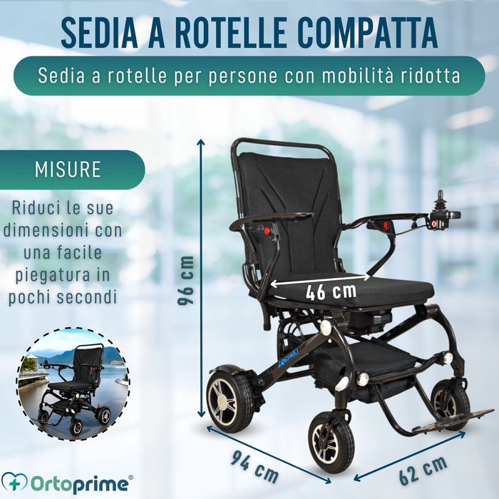 Sedia a Ruote Elettrica ad Alte Prestazioni Trasportabile