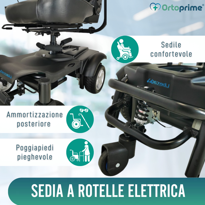 Sedia a Rotelle Elettrica Smontabile con Joystick Digitale