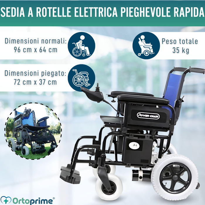 Sedia a Rotelle Elettrica | Sistema di Piegatura Rapido
