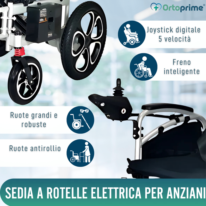 Sedia Elettrica a Rotelle Grandi | Con Batteria al Litio