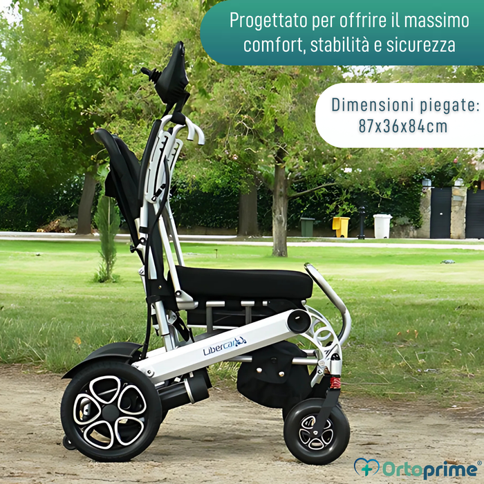 Sedia a Rotelle Elettrica Ultra-Leve con Batteria al Litio