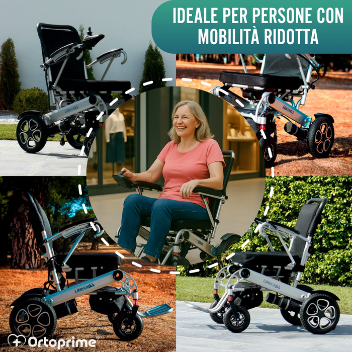Sedia a Rotelle Elettrica Ultra-Leve con Batteria al Litio