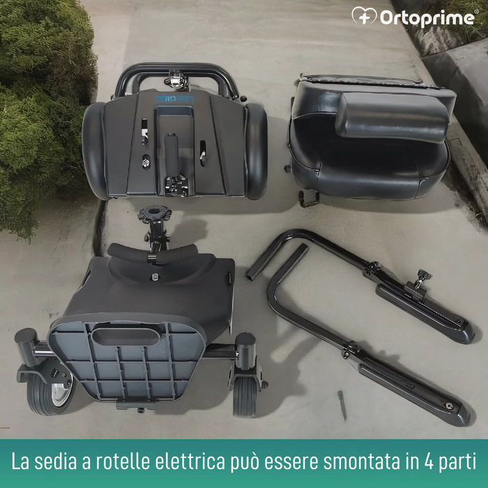 Sedia a Rotelle Elettrica Smontabile con Joystick Digitale