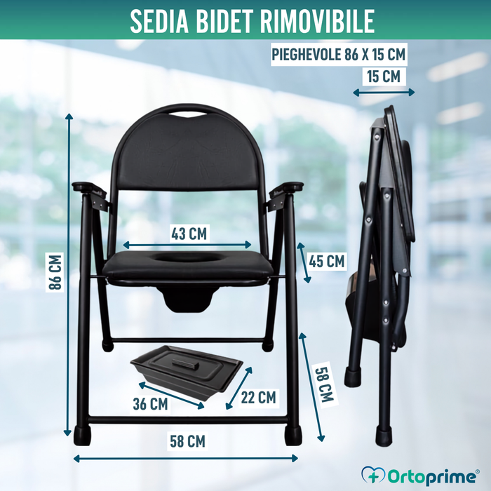 Sedia WC Anziani Pieghevole | Sedia Inodoro Portatile