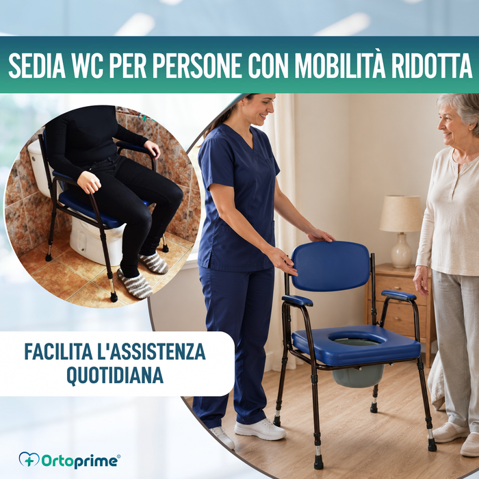 Sedia WC Imbottita con Vaso Portatile