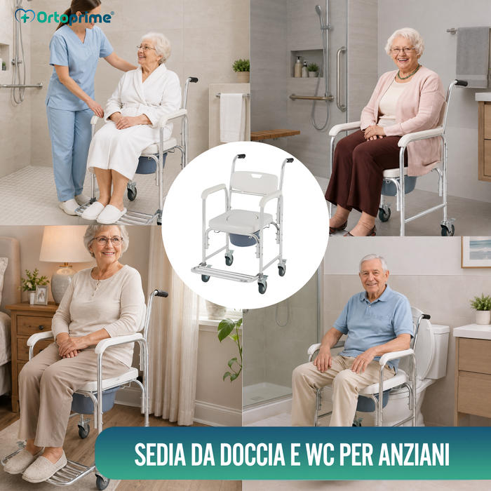 Sedia Doccia WC con Piedi Pieghevoli