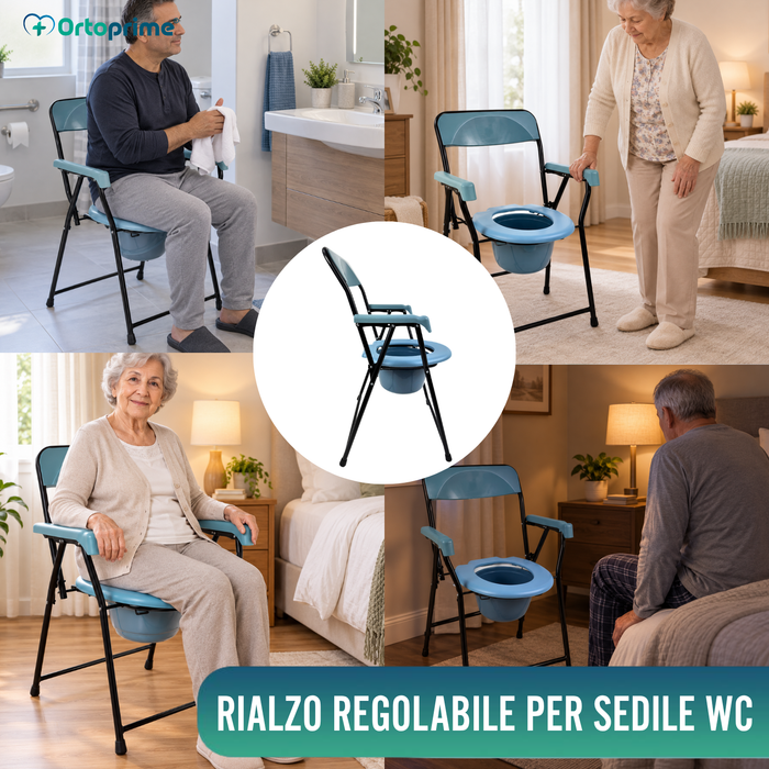 Sedia WC Pieghevole Anziani | Water Portatile Adulti