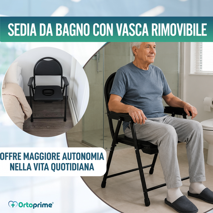Sedia WC Anziani Pieghevole | Sedia Inodoro Portatile