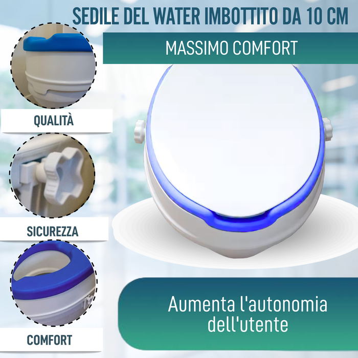 Elevatore WC Adulti 10cm Imbottito | Alzatore WC Universale