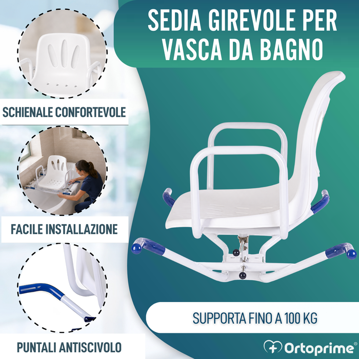 Sedia da Bagno Girevole 360º Comfort
