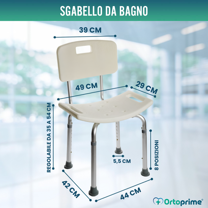 Sedia da Doccia Antiscivolo | Con Schienale