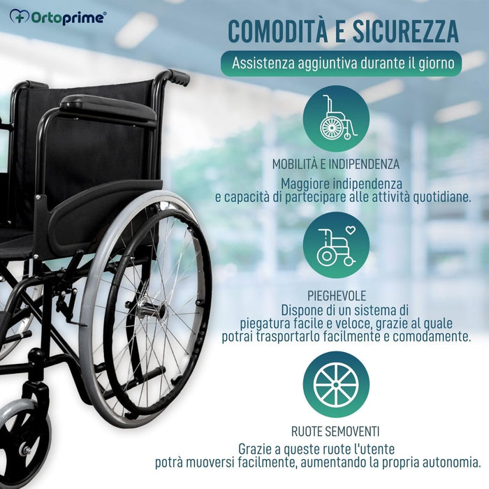 Sedia a Rotelle Pieghevole Autospinta Leggera per Adulti