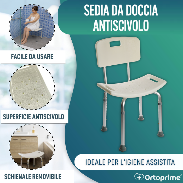 Sedia da Doccia Antiscivolo | Con Schienale