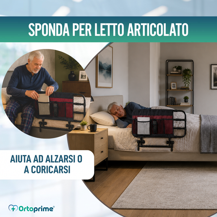Ringhiera per Letto per Adulti con Tasche e Regolabile