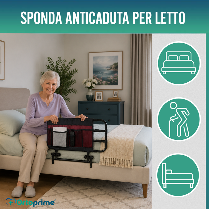 Ringhiera per Letto per Adulti con Tasche e Regolabile