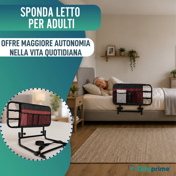 Ringhiera per Letto per Adulti con Tasche e Regolabile