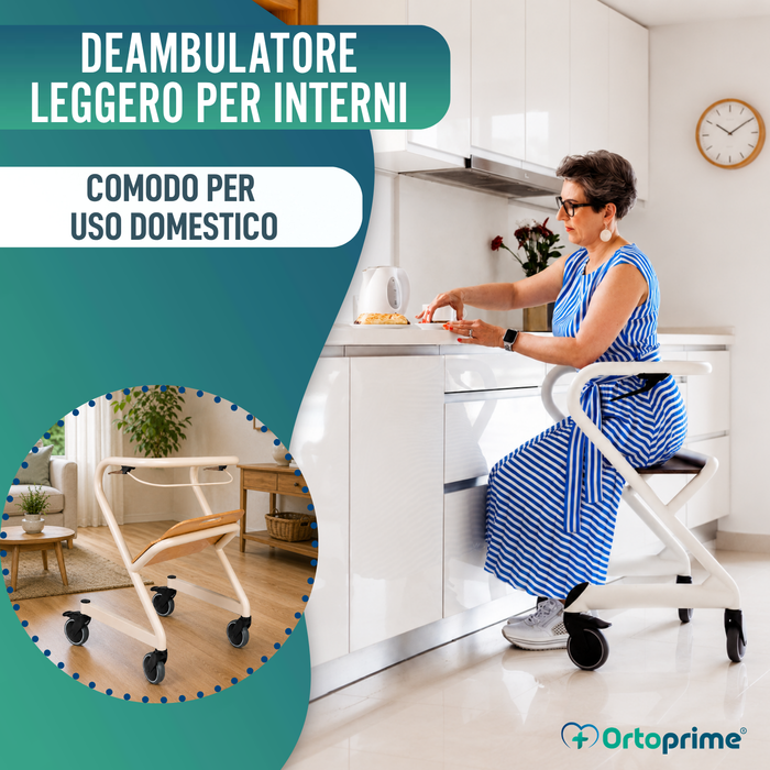 Rollator con Sedile e Freno Centrale | Uso Interno