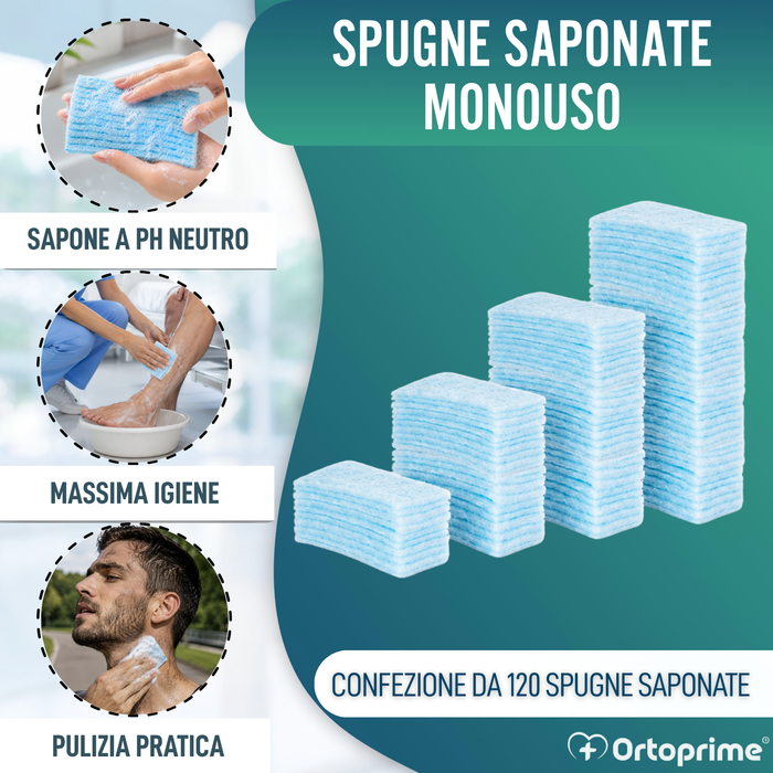Spugne Saponose Monouso Scatola 120 Unità