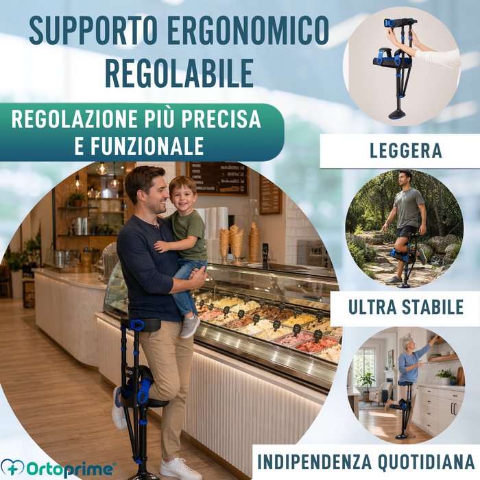 Stampella per Ginocchio a Mani Libere | Regolabile