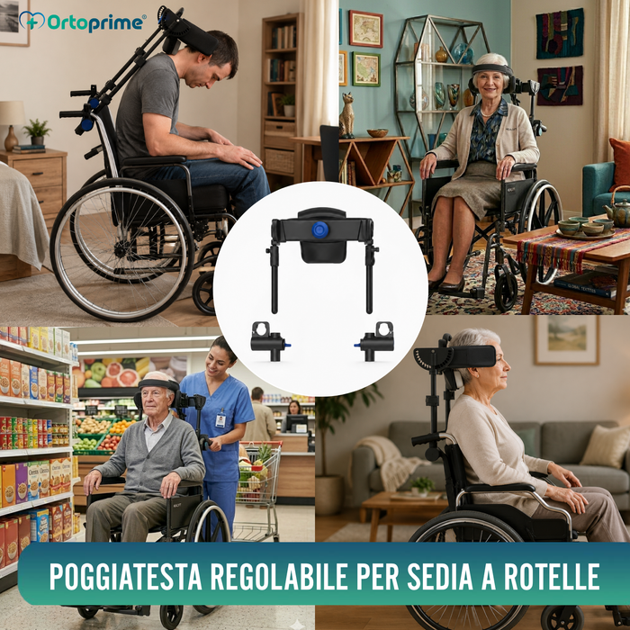 Poggiatesta Regolabile per Sedia a Rotelle | 2 Modelli