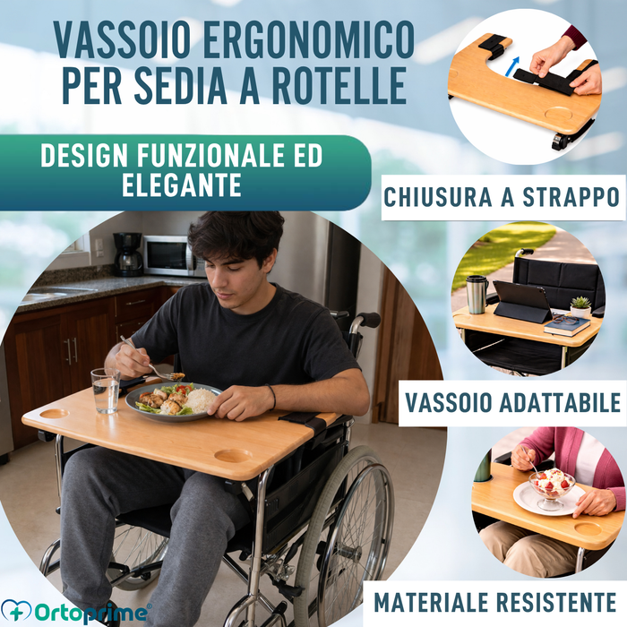 Vassoio per Sedia a Rotelle | Tavolino Portabicchieri
