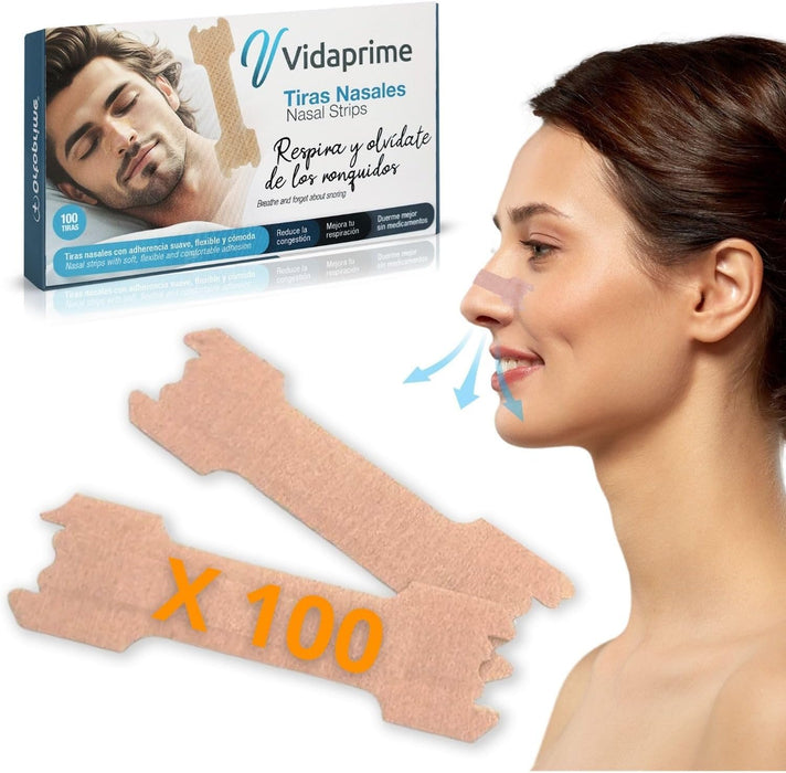 Tiras Nasali Antirussamento per Dormire | Nasal Strips 100 Uds