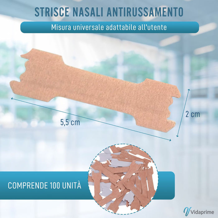 Tiras Nasali Antirussamento per Dormire | Nasal Strips 100 Uds