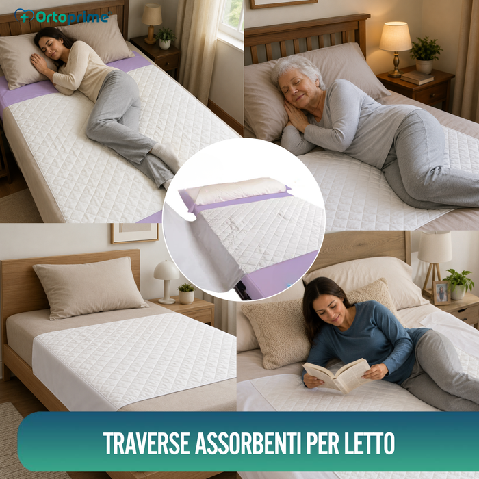 PACK 2 Tappetini Assorbenti Eco Lavabili per Letto 135cm 3,15 Litri/m2