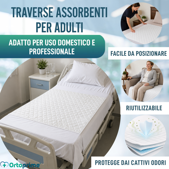 PACK 2 Tappetini Assorbenti Eco Lavabili per Letto 135cm 3,15 Litri/m2