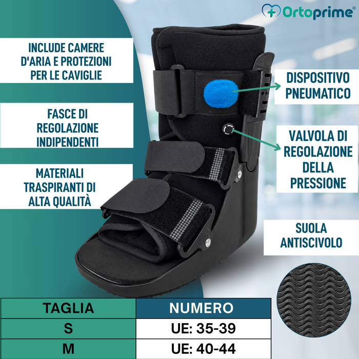 Tutore Walker Corto Bilaterale | Stivale Ortopedico Pneumatico