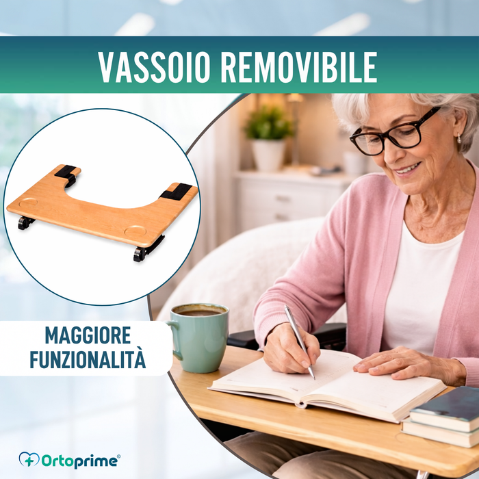 Vassoio per Sedia a Rotelle | Tavolino Portabicchieri