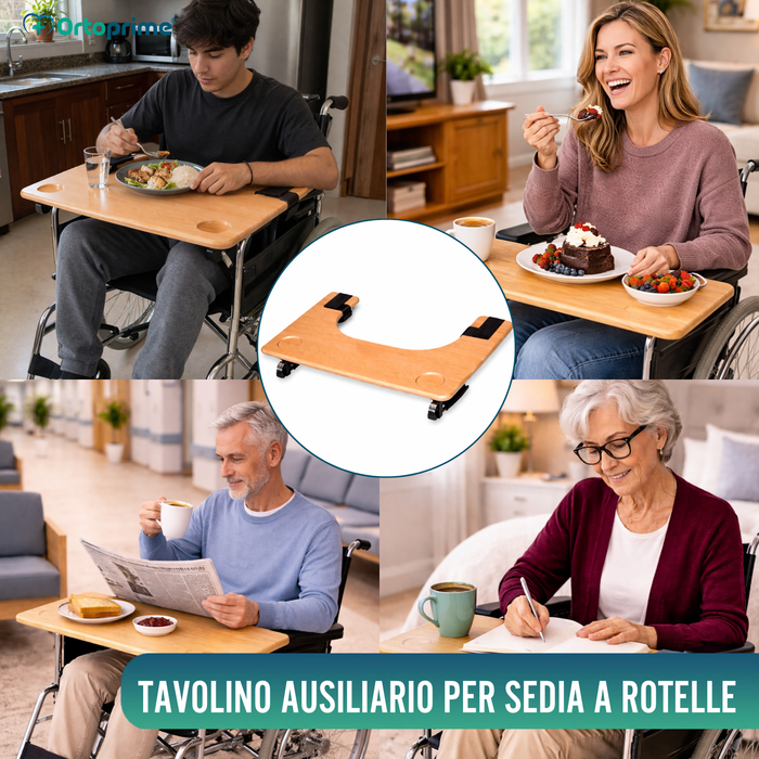 Vassoio per Sedia a Rotelle | Tavolino Portabicchieri