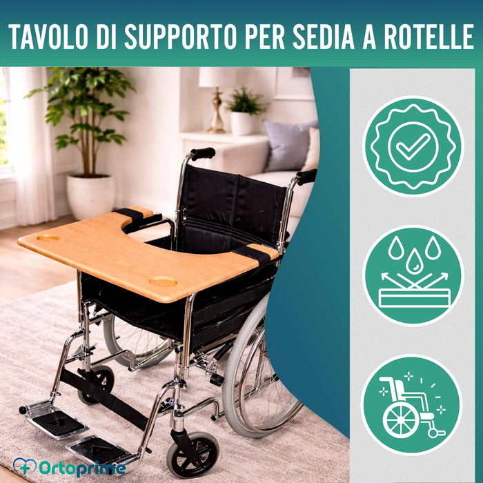 Vassoio per Sedia a Rotelle | Tavolino Portabicchieri