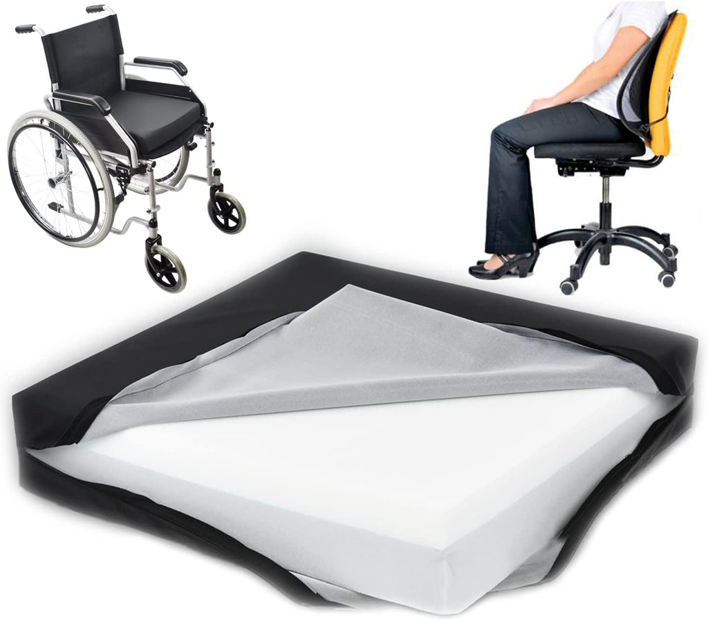 ZJchao Cuscino Ortopedico In Memory Foam E Gel Per Coccige – Antiscivolo, Seduta Ergonomica Per Ufficio E Auto (Nero)